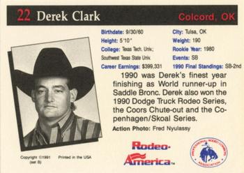 1991 Rodeo America Set B #22 Derek Clark Back